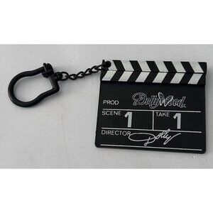 Vintage Dollywood Directors Clapboard Plastic Keychain Movie Reel Theme